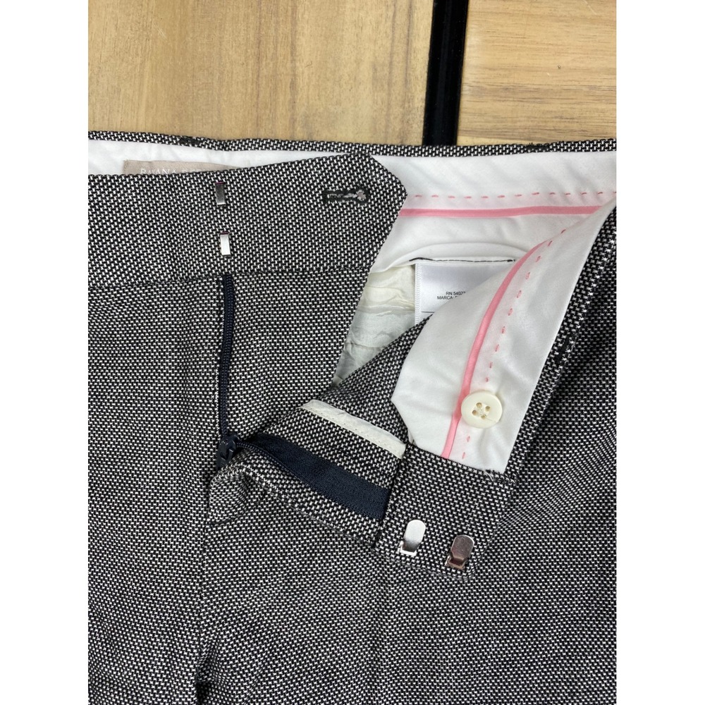 Banana Republic Sloan Ankle Pants Stretch Career Casual Black White Size 10 - Picture 2 of 9